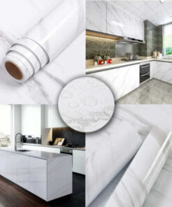 3 ROLLS of BIG SIZE – Marble Vinyl Sticky Wallpapers Self Adhesive White