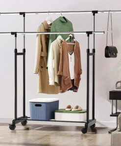 Double Pole Cloth Hanger Rack Heavy Quality