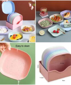 10psc plate set with holder