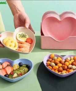 8 Pcs Heart Shape Plate set with Stand