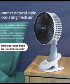 New portable 3 Gears Rechargeable Desktop Fan Low Noise Air Cooling Handheld Clipped Circulator Table Fan