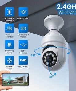 Wifi Spy Camera Bulb 360 View Day/Night Vision