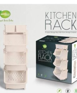 Three- layer Kitchen Rack With Storage Box 1 Pcs