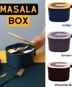 4 Portion Masala Box with 4 Plastic Spoons and Transparent LID Cover