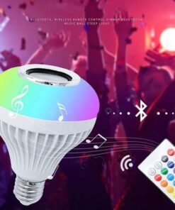 Smart E27 LED RGB White 12W   Wireless Bluetooth Speaker Bulb Lamp Colorful Changing Bulb Remote App Control Decor Home