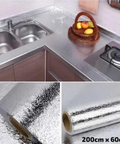 Aluminium Silver Fireproof/Waterproof Sticker Roll (Size: 200cm x 60cm)