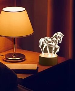 Animal Night Light 3D Horse Illusion Lamp USB Powered LED Signs Decoration for Bedroom