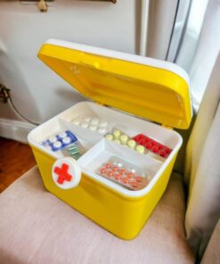 Portable Handle Double Layer Medicine Storage Box