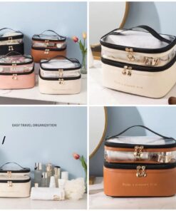 Double zip Leather Pouch