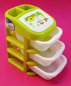 Multicolor Plastic Storage Box/ Jewellery Box/ 3 Tier