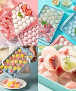 Round Ice Cube Mold Tray Ice Ball Maker With Lid Multifunction Plastic Ice Tray
