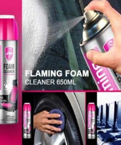 Flamingo Multi Purpose Foam Cleaner With Brush 650 ml For Car Cleaning