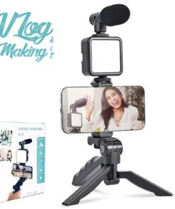 Ay-49 Video Making Kit Vlogging Tripod Triple Band Light