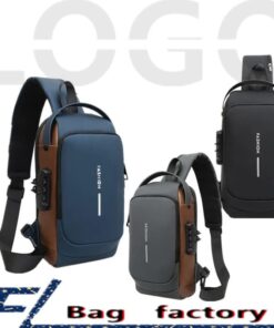 Chest Bag Multifunction Crossbody Sport Running Travel Sling Pack Anti-theft USB Charge Shoulder Messenger Pack Luxury Brand Men