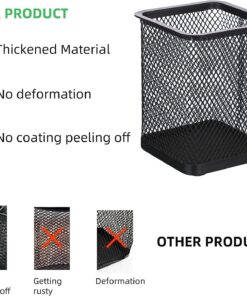 Metal Worison Black Square Mesh Pen Stand Pencil Holder