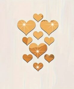 Acrylic Mirror Heart Wall Stickers - 3D Stereoscopic Love Mirror Wall Decals for Home Decoration