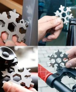 1pc 18-in-1 Snowflake Multi-Tool, Stainless Steel Multi-Function Wrench with Flathead & Phillips Screwdriver Set - Portable Keychain Multitool for Everyday Use, Unique Gift for Men