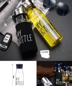 Glass bottle with pouch 550ml