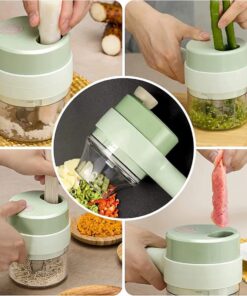 Handheld Electric Vegetable Cutter Set Durable Chili Vegetable Crusher Kitchen Tool USB Charging Ginger Masher Machine