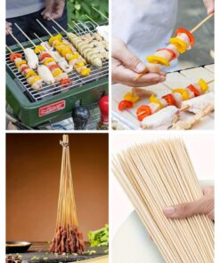 Disposable BBQ Skewers, Natural Bamboo Skewers, Natural Bamboo Skewers Sticks, Suitable For BBQ, Appetizers, Fruits, Kebabs, Chocolate Fountain, Barbecue, Kitchen, And Party, BBQ Accessories, Grill Accessories