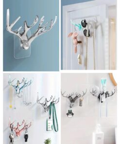 1pc, Decorative Deer Antler Hooks, Plastic Storage Organizer, Casual Style, Wall Hanging Key Rack, Home Decor Accessory