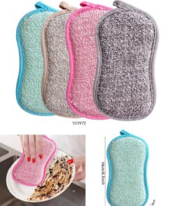 2pcs microfibre double sided scrub sponge dishwasher