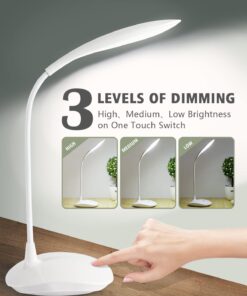Desk Lamp, Portable Touch Control Eye Protection Table Light, 3 Brightness Level, USB Rechargeable, Suitable for office