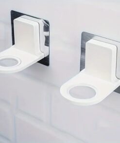 2pcs No-Drill Shower Gel & Shampoo Holder - Wall-Mounted, Traceless Bathroom Organizer for Hand Sanitizer & More