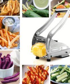 Stainless Steel Kitchen Gadget Set - Fruit & Vegetable Cutter, French Fry Slicer, Potato Chopper, Onion Mincer - Essential Cooking Accessories (Box Packing)