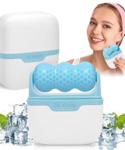 2-in-1 Facial Ice Roller for Puffiness, Migraine, Minor Injury, and Skin Care - Cold Massage Roller for Face and Eye - Relieve Tension and Reduce Inflammation