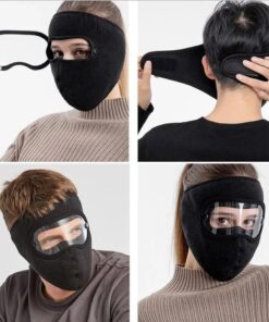 Windproof Anti Dust Full Face Masks Cycling Ski Breathable Masks Eye HD Anti Fog Goggles Hood Cover Winter Warm Hat Caps