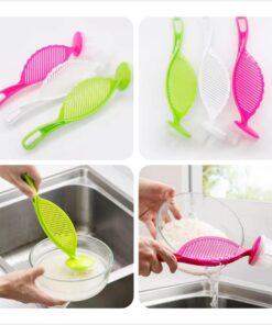 Kitchen Utensils Multifunctional Hand-held Rice Washing Spoon With Hanging Holes Rice Sieve Kitchen Rice Draining spoon