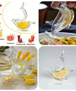New Acrylic Birdie Juicer Manual Lemon Slice Squeezer, Portable Transparent Fruit Juicer, Elegance Bird Shape, Hand Juicer for Orange Lemon Lime Pomegranate