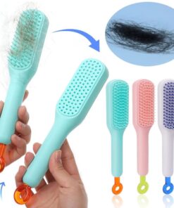 Easy-Clean Self-Cleaning Hair Brush - Anti-Static, Scalable & Rotating for All Hair Types