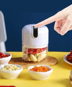 Rechargeable Mini Electric Chopper - Stainless Steel Blades, Easy One Touch Operation,