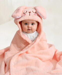 Kids Cute & Soft  Hooded Bathrobe with Cute 3D Animal Design, Button-Up Collar, and Thick Polyester - Machine Washable, Perfect for Fall/Winter
