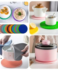 Silicone  Rubber Heat Resistant Mats, Non-Slip, Easy Clean with Hanging Hole, High-Temperature Resistant for Pot, Cup, Plate, Bowl, Practical Home Gadgets