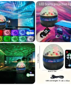 Starry Night Q6 LED Projector Lights - Multicolor Starry Sky Lighting for Bedroom, Perfect for Weddings, Birthdays, Christmas & Halloween Decor | USB Powered with Remote Control