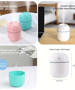 1pc, USB Cable Powered 1.5 - 2 Watts 220ml Humidifier Ultrasound Continuous Spray Intermittent Spray Colorful Lights, Home Appliances Accessories, Home Summer Essentials
