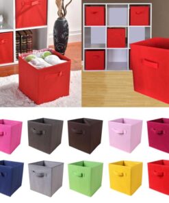 Foldable Storage Cube Organizer Basket Bin Storage Boxes Storage Container with Handles for Travel Moving Toy Storage Box