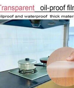 60 X 200cm Kitchen Oil Proof Sticker Clear Wall Protector Transparent film