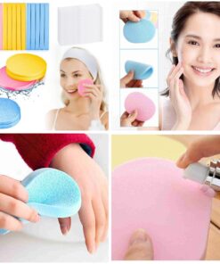 Pack of 12 Compressed Facial Sponge Face Cleansing Sponge Makeup Puffs