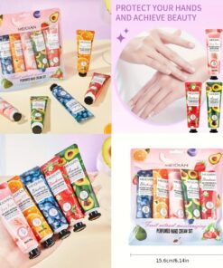 5pcs MEDIAN Hand Cream Set, Fruit Fragrance, Deep Moisturizing Lotion for Dry Cracked Hands,   Alcohol-Free with Glycerin & Vitamin C, All Skin Types, Travel Size