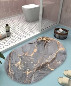Multicolor Bathroom mats Abstract Color Formation Wavy Soft Diatom Mud Absorbent Floor Mat for Bathroom Shower Kitchen Marble
