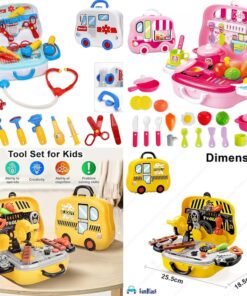 Kids Toys Children Play House Hand Toolbox Toy Boy  Tools Storage Box For Kids.  1) Doctor Tool Set  2) Mechanic Tool Set  3) Cooking Tool Set
