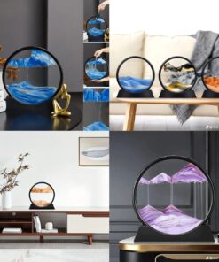 1pc 3D Flowing Sand Art Sculpture, 360 Degree Rotating Morphological Changes, Glass Decorative Piece, No Electricity or Battery Needed, Featherless, Ideal for Ramadan Decoration