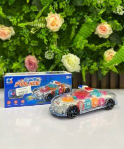 Car Police Rotating Car New Design Electric Transparent Gear Light Music Toy Vehicle (Cell Operated)