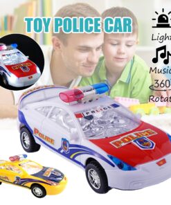 Children's Electric Alloy Simulation Police Car Diecast Model Toy with LED Light and Music -