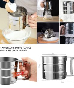 Steel Flour Sieve Flour Sifter Mesh Flour Shaker Baking Tool for Sugar Coffee Powder
