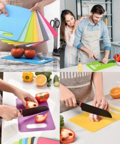 Multi-Pack Plastic Cutting Boards, Double-Sided, Durable, Non-Slip, for Kitchen Chopping, Fruit & Vegetable Prep, Uncharged, Ideal Kitchen Accessory